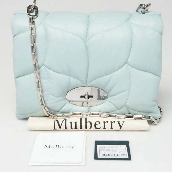Mulberry Acrylic Green Quilted Leather Little Softie Crossbody Bag - Picture 10 of 10
